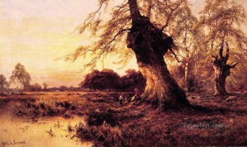 キャンプファイヤーの周りの風景 アルフレッド・デ・ブリアンスキー・シニア小川 Oil Paintings